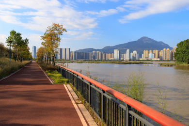 中国福建福州市南江滨休闲运动跑道
