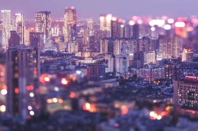 四川成都市区夜景万家灯火
