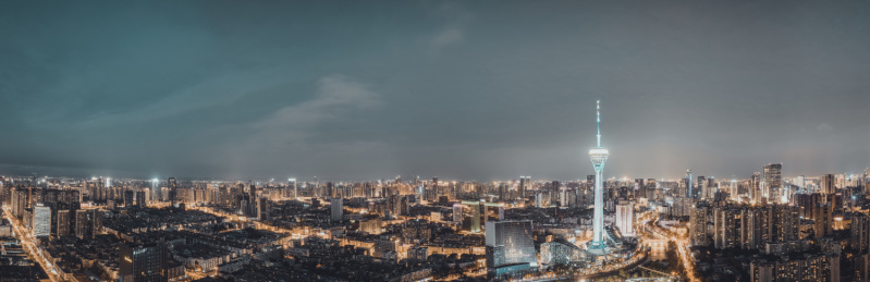 四川成都电视塔全景图夜色