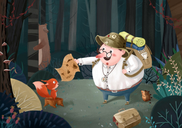 儿童绘本插画丛林探险