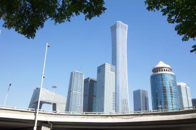 中国北京国贸楼群中最高的中国尊大厦