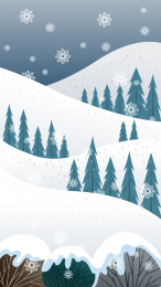 雪花飘落在山中插画