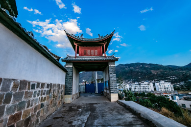 云南省大理州南涧县城廊亭门楼园林建筑