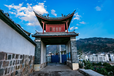 云南省大理州南涧县城廊亭门楼园林建筑