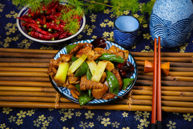 菜肴美食香辣炒肥肠