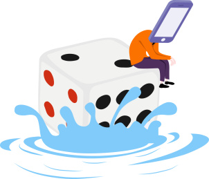 网络赌博金融诈骗概念插画