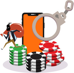 网络赌博金融诈骗概念插画