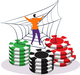 网络赌博金融诈骗概念插画