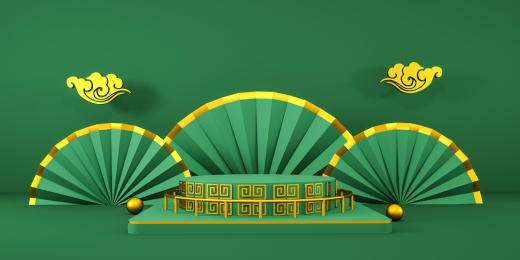 3D中国风创意展台空间背景