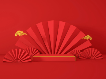 3D中国风创意展台空间背景