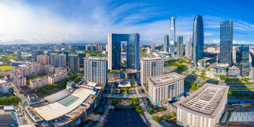 中国广东省东莞市城市天际线
