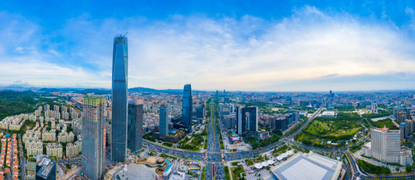 中国广东省东莞市城市天际线