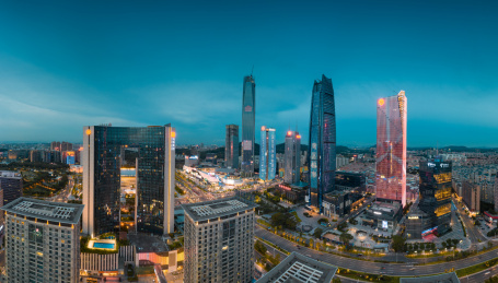 中国广东省东莞市城市夜景