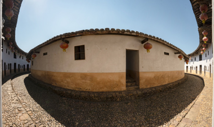 上杭客家围屋内屋全景图，中国福建