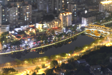 四川晨读九眼桥夜色
