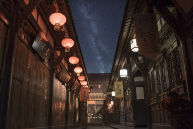 四川成都锦里夜色