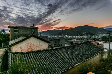 中国云南省大理州南涧县彝族居住区山寨建筑