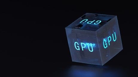 3D渲染GPU科技方块背景