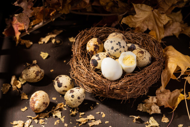 中国东北特色熟食带皮五香鹌鹑蛋