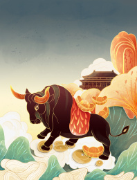 牛年 金牛送财 牛年吉祥