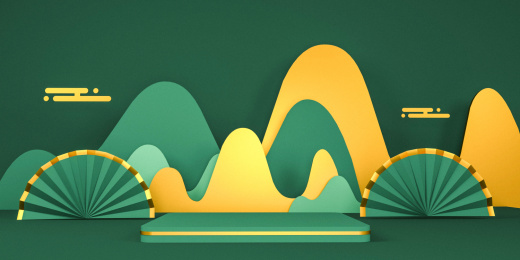 3D中国风展台空间背景