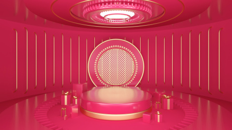 3D渲染的几何图形场景图