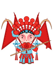 国风矢量京剧角色旦角Q版人物