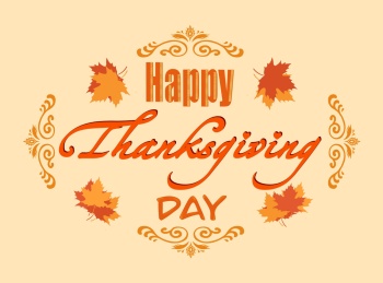 感恩节英文手写枫叶欧式边框