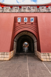 中国云南省大理州巍山县拱振楼建筑景观