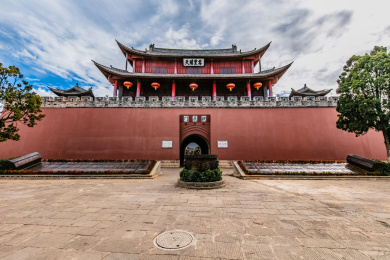 中国云南省大理州巍山县拱振楼建筑景观