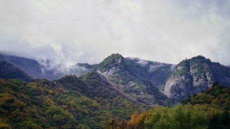 中国陕西西安秦岭秋天景色
