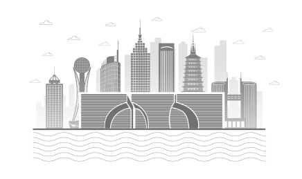 中国江苏省常州市城市天际线矢量插画