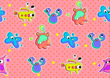 小怪物清新贴纸