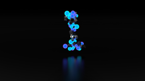 发光彩灯组成的立体数字1