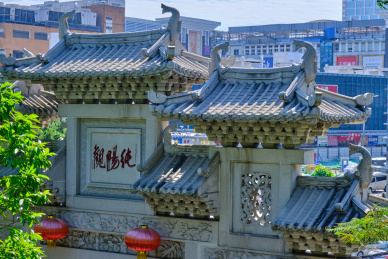 中国广州纯阳观旅游景区中式古建筑