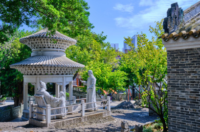 中国广州纯阳观旅游景区中式古建筑