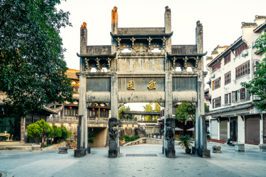 中国安徽徽州古城建筑景观