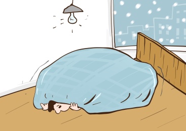  儿童简笔成语插图瑟瑟发抖