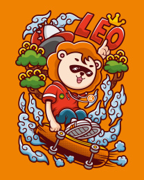 十二星座狮子座潮流插画