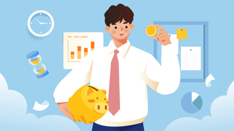 白领金融分析插画