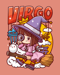十二星座处女座潮流插画