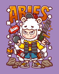 十二星座白羊座潮流插画