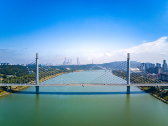 中国广西南宁的五象大桥城市景观