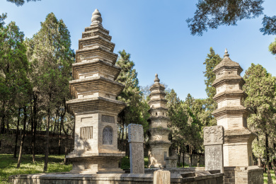 中国河南省登封嵩山少林寺佛塔塔林