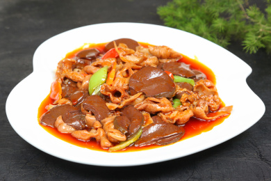 中餐美食-热菜-肥肠鸭血