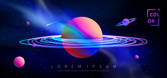 绚丽的宇宙星空矢量背景图