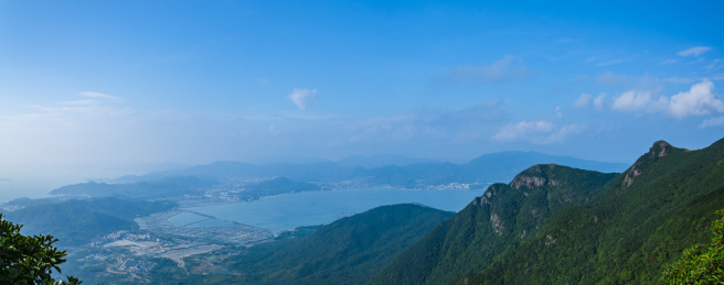 中国深圳七娘山旅游景区山海风光全景