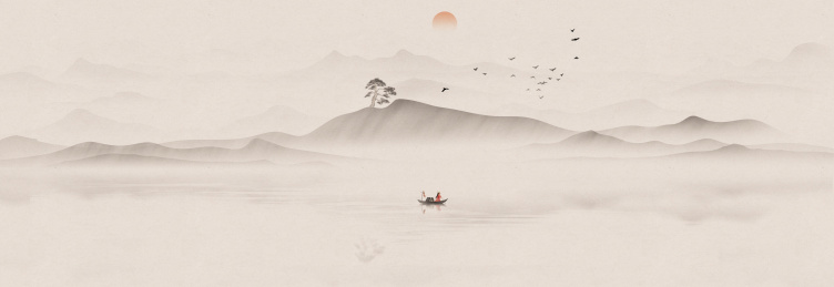 中国风水墨意境山水画