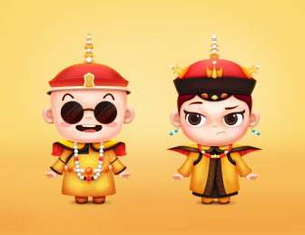 质感皇上皇后组合IP形象
