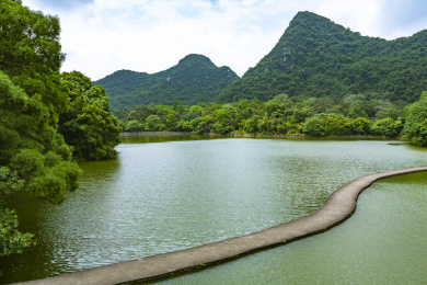 中国广西柳州龙潭公园的美丽景色